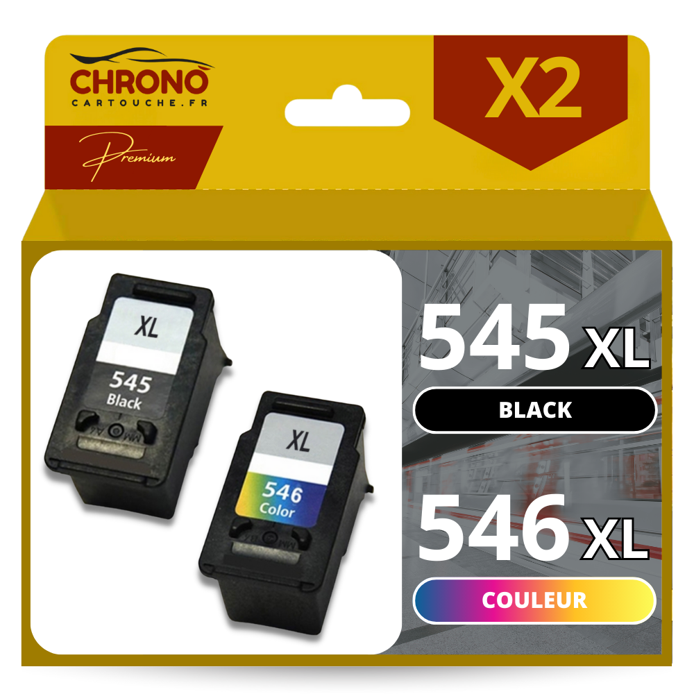 Pack compatible CANON PG-545XL/CL-546XL, 2 cartouches