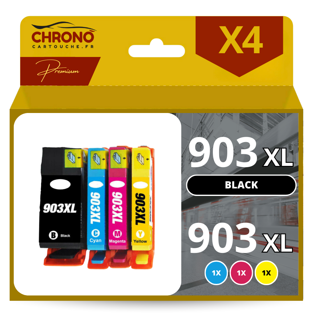 Hp - 903XL pack de 4 cartouches d'encre noir/cyan/magenta/jaune