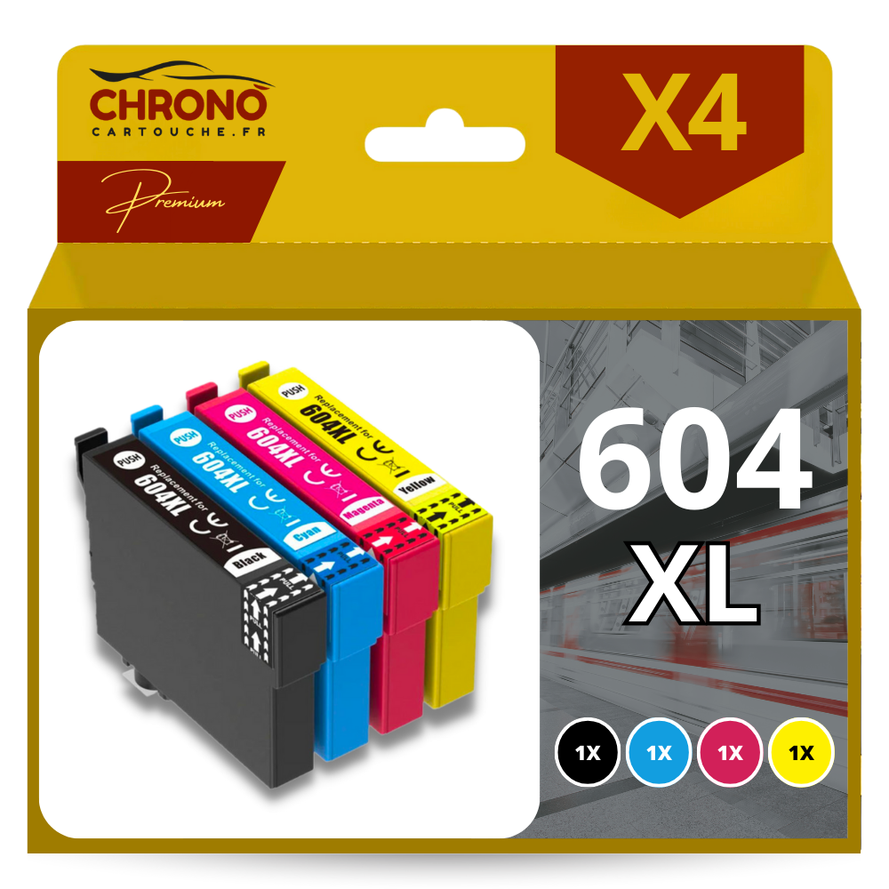 Pack compatible EPSON 604XL, 4 cartouches - ChronoCartouche